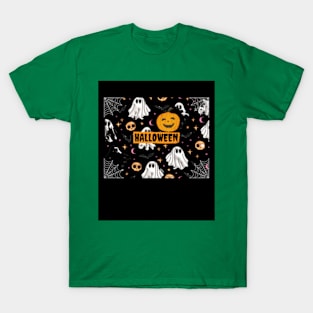 Hallowen scary gift with ghost and pumpkin T-Shirt